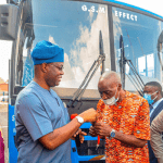 Seyi Makinde donated three buses to the Shooting Stars Supporters' Club (3SC) and the Crown Football Club, Ogbomoso