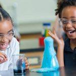 young girls in science