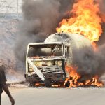 Gas laden tanker explodes in Ijora, Apapa Lagos | burning gas tanker | Photo by Wale Amoo | Businessday.ng
