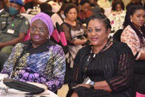 Noimot Salako-Oyedele (l), deputy governor, Ogun State, with Foluke Dada, council member, NBAWF.