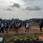 Residents of Ovia North-East protesting along the Benin-Lagos expressway against continuous attacks by herders in their communities in Edo State.