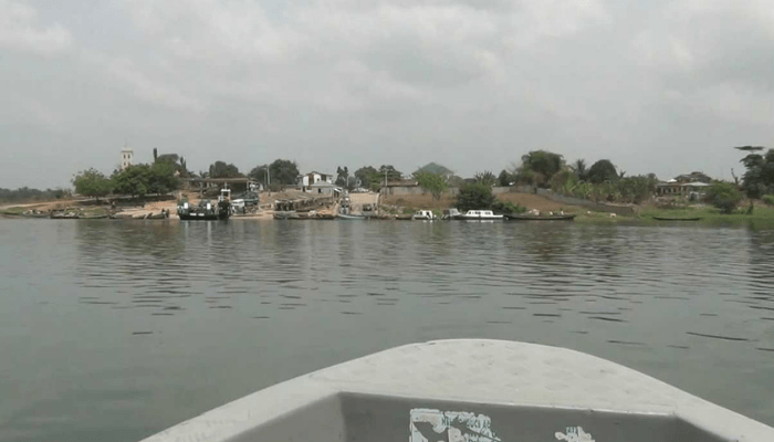 Tourist boat sailing on Oguta Lake