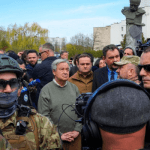 António António Guterres visits bombed Kiev