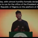 Yemi Osinbajo declares