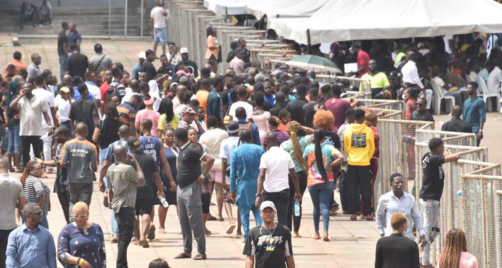 Picture of Nigerians registering for their Permanent Voters Card (PVC)