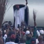 Tinubu arrives Lagos after winning Primaries