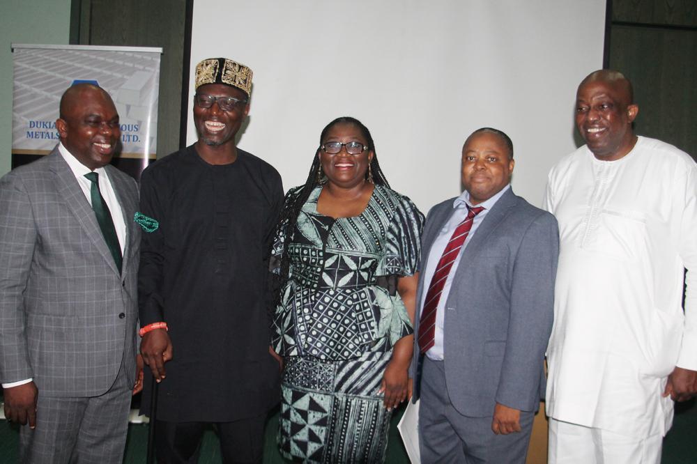 BRB 1:-L-R, Ogho Okiti, MD Busines1sDay Media Limited, Emomotimi Agama, MD Nigerian Capital Market Institute, Bose Owolabi, MD Dukia Gold, Usman Mohammed, representing DG SEC and Tunde Fagbemi, chairman Dukia Gold during the BusinessDay Breakfast meeting theme "Creating Enabling Environment for Investment Precious Metals (IPM) in Nigeria" held in Abuja.picture by TUNDE ADENIYI.  on 20-07-2022
