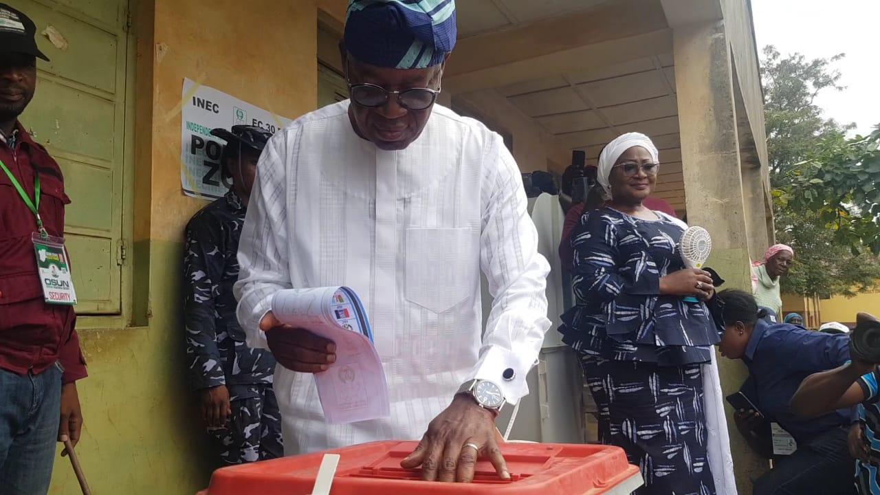 After voting, Oyetola boats of winning