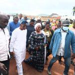 Gov Oyetola and his wife arrived his polling unit 01 ward 2in Iragbiji