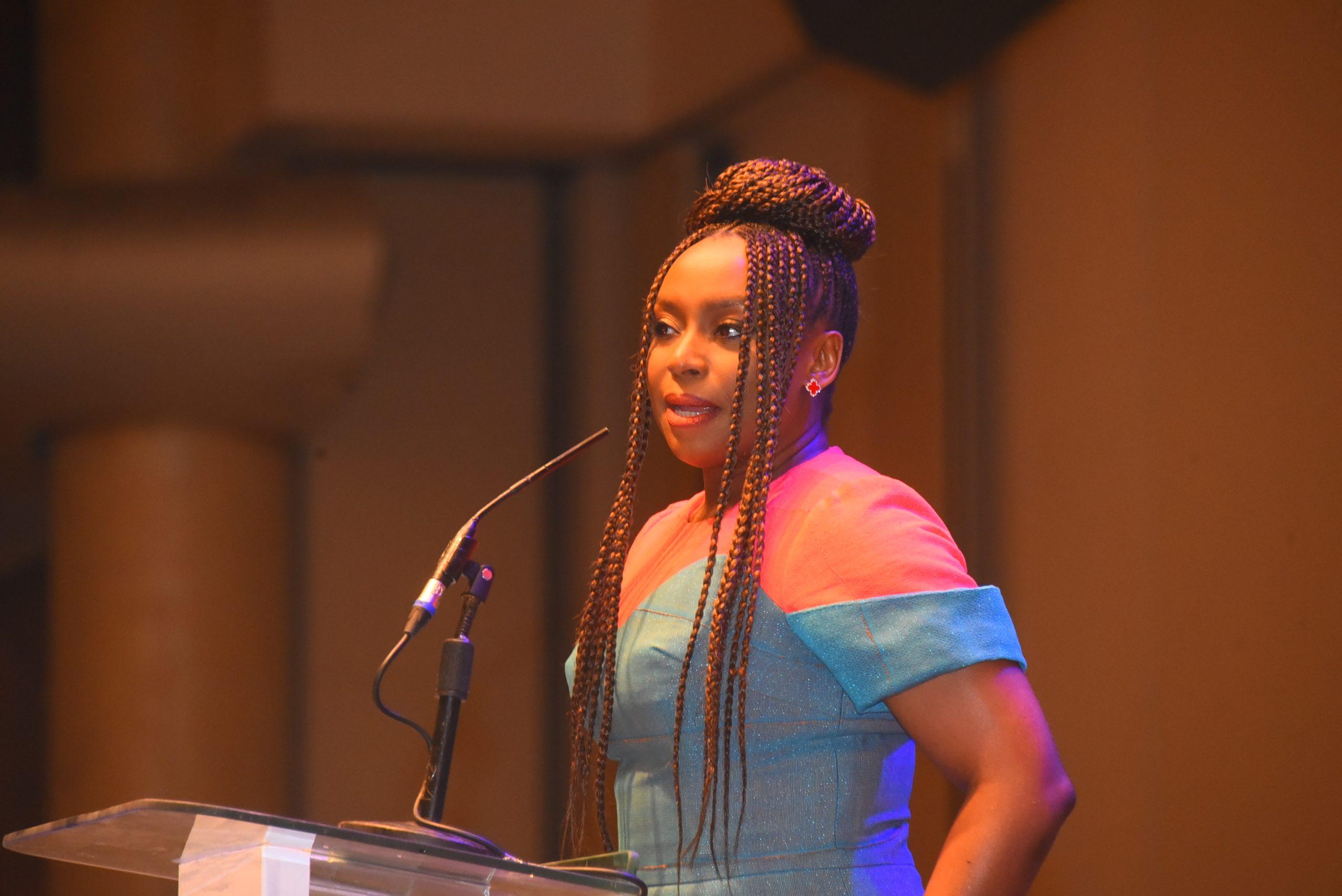 Chimamanda Ngozi Adichie, guest speaker, presenting her paper at the conference