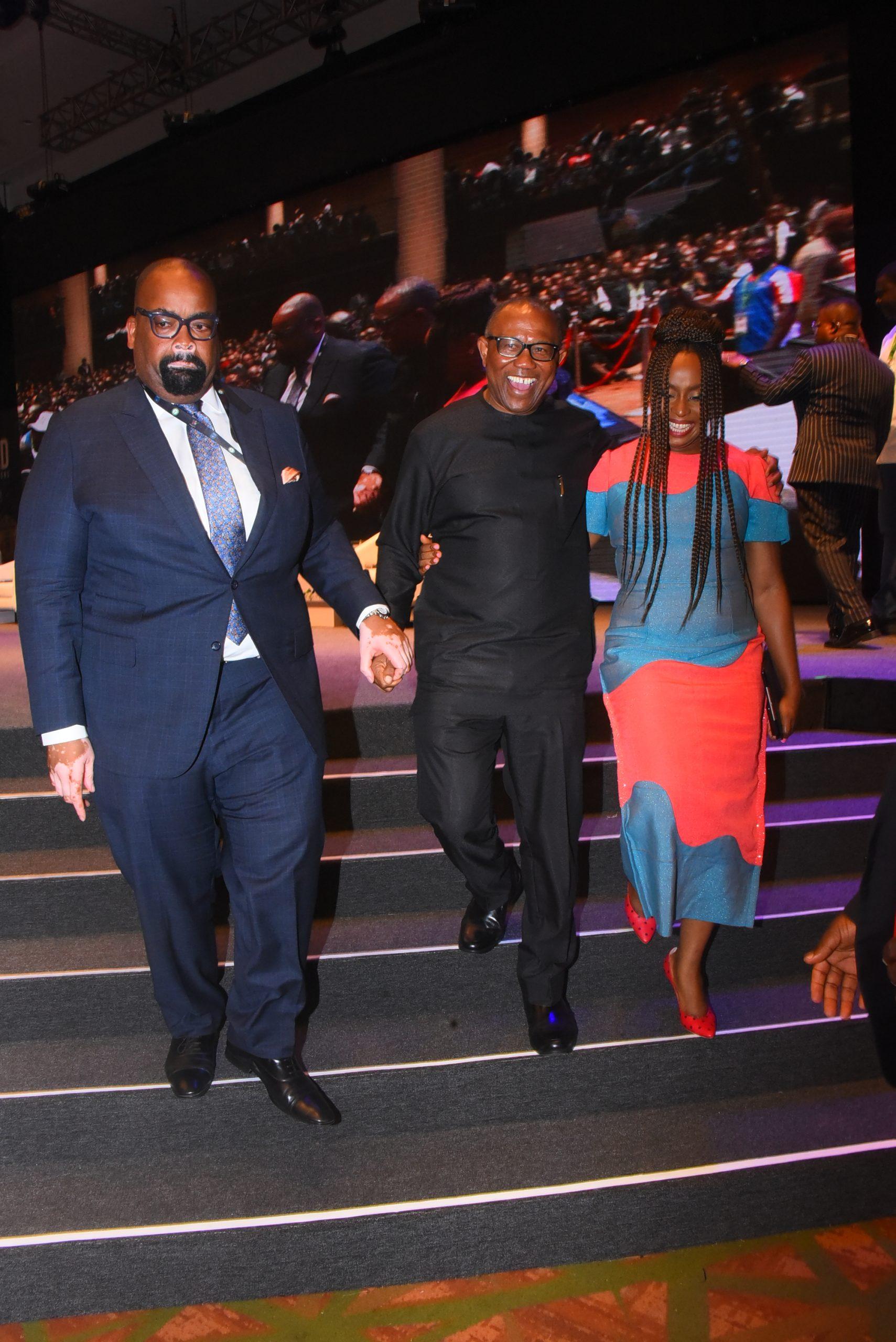 L-R: Olumide Akpata, president, NBA; Peter Obi, presidential candidate, Labour Party, and Chimamanda Ngozi Adichie, guest speaker.