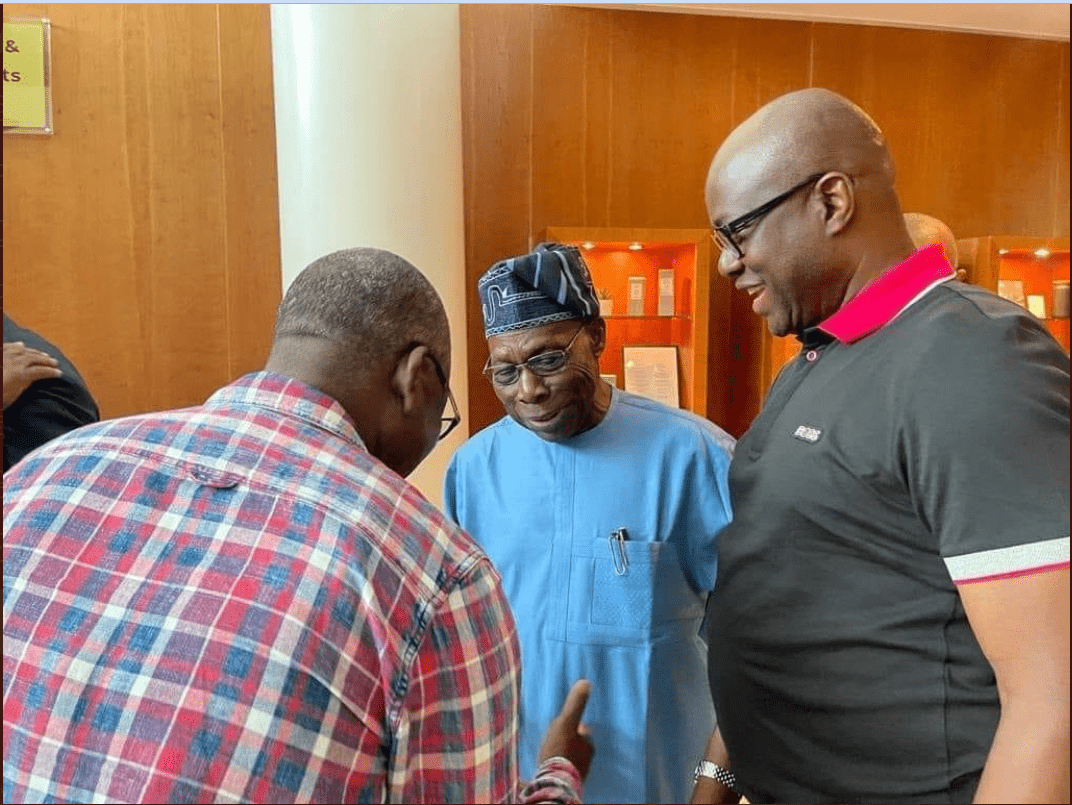 Obasanjo meets Peter Obi, Wike in London