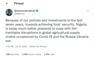 Buhari's tweet