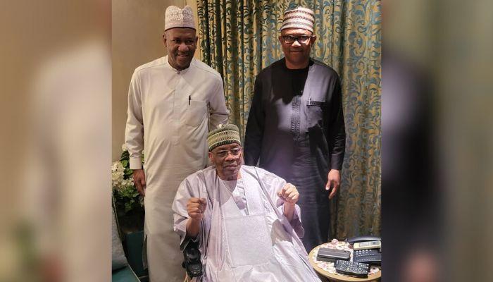 Peter Obi & Yusuf Datti Baba-Ahmed at Ibrahim Badamosi Babangida's residence in Minna