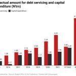 The actual amount for debt servicing and capital expenditure