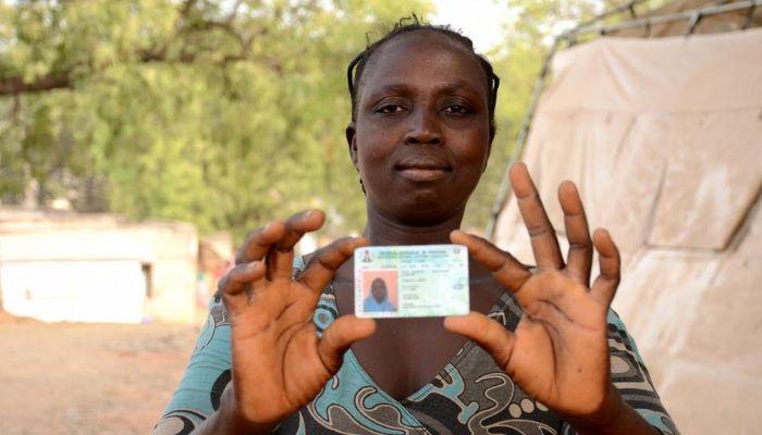 Voter displaying her PVC