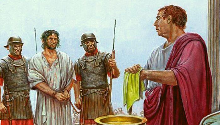 Pontius Pilate washes his hands in vain