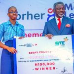 Presentation of N150,000 prize to the winner of the essay competition