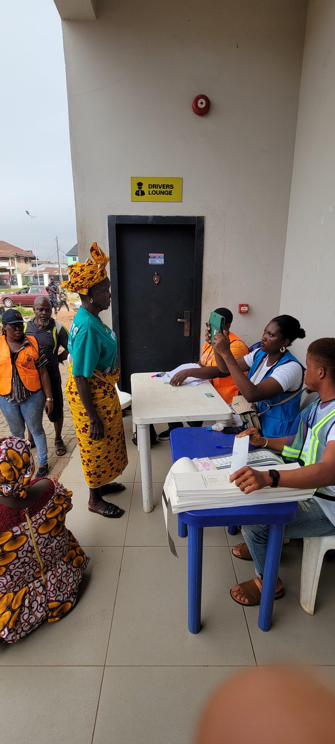 Voting ongoing at Ward 01 Ogbe Central Park, Oredo Local Government Area on Saturday in Benin City