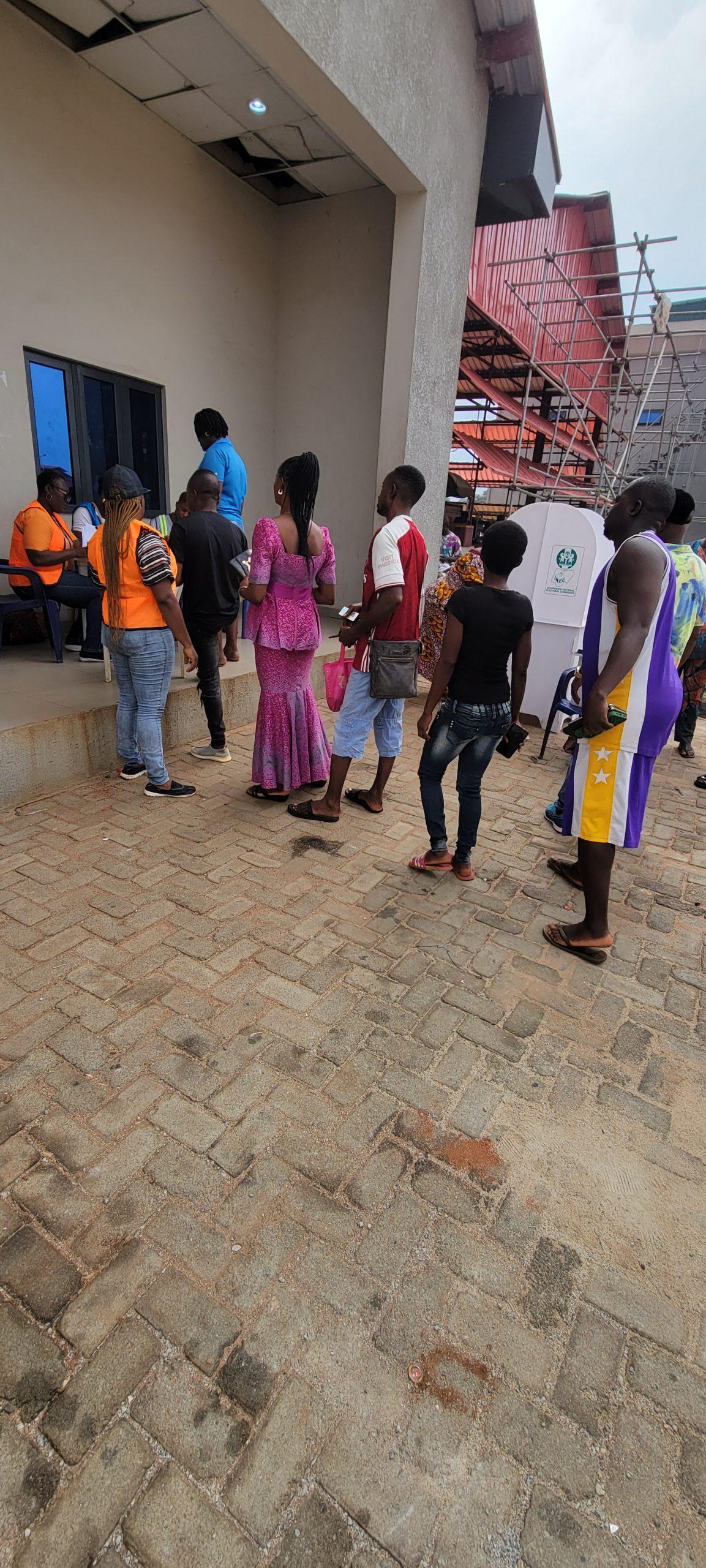 Voting ongoing at Ward 01 Ogbe Central Park, Oredo Local Government Area on Saturday in Benin City 
