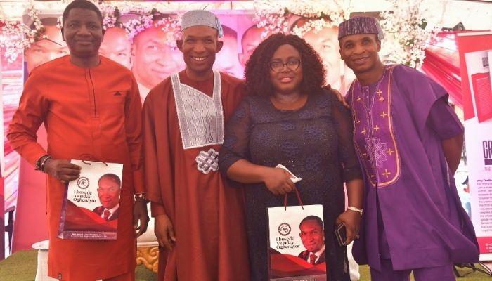 Founder of Moma Cares Foundation, Mr. Monday Paul Ebosede and guests at the official launch of his book, Grass to Grace.