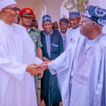 Buhari, Tinubu attend Juma’at service together in Abuja