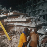 collapsed building