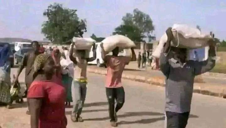 Looting of government warehouse in Adamawa