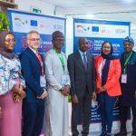 L-R: Olusegun Alimi; Weyinmi Smith; Bashira Hassan all of GIZ; Markus Wauschkuhn, coordinator of the Sustainable Economic Development Cluster of GIZ Nigeria; Onesi Lawani; Inuwa Kashifu Abdullahi, DG of NITDA; Thuweba Diwani, head of the Digital Transformation Center Nigeria; Bunmi Kole-Dawodu, Lagos State manager, SMEDAN; Gbekeloluwa Oshinowo, and Emmanuel Oladele during the visit of NITDA to the GIZ/DTC Nigeria center in Lagos recently.