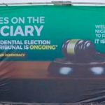 'All eyes on Judiciary' billbord