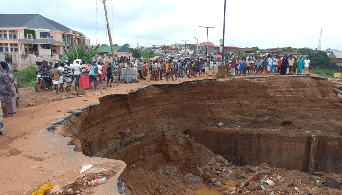 Collapsed bridge in Oyo