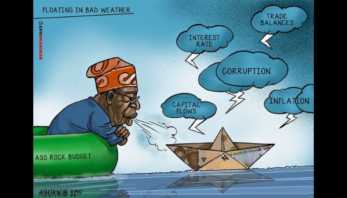 Floating In Turbulence Cartoon