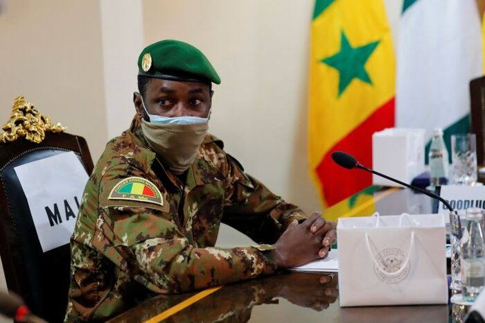 Colonel Assimi Goita, leader of Mali's military government, attends an Economic Community of West African States meeting in Accra, Ghana, on September 15, 2020 [Francis Kokoroko/Reuters]