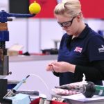 woman in a British factory