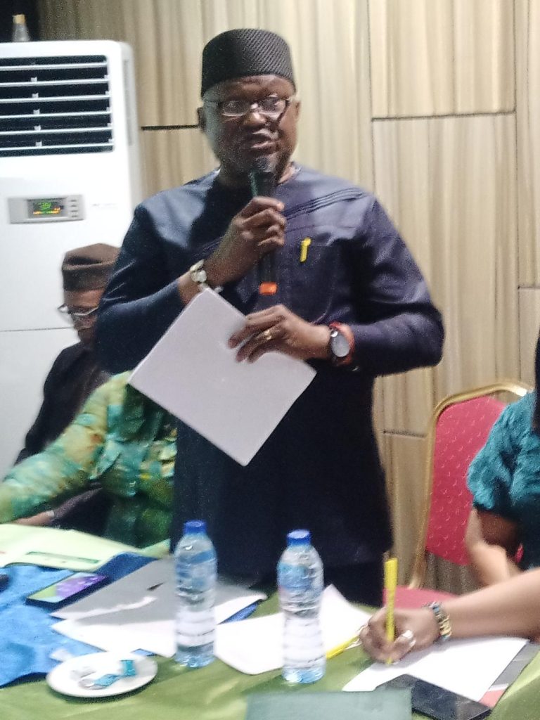 Deputy MD of Belemaoil, Sunday Akpoduado, speaking to host community