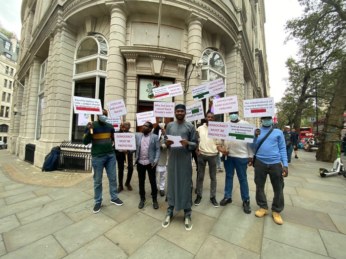 Nigerians protesting in London