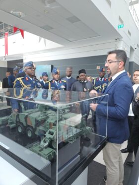 Minister of Defence, Mohammed Badaru and Chief of the Air Staff , Air Marshal Hasan Abubakar, in Turkey to facilitate delivery of T-129 ATAK helicopters acquired for the Nigerian Air Force.