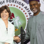 Yusuf Tuggar and Catherine Colonnade