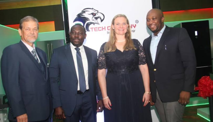 From Left : Sales Manager, BTECH Germany, Dikisoglu Ozgur, Chairman, BTECH Germany, Emeka Roy Ezeala, Managing Director, BTECH Germany, Sonja Boeckenhueser and Managing Director and Chief executive Officer, Cubana Fast Moving Consumers Goods(FMCG) , Efosa Ogbeide, at the launch of BTECH Germany Brand in Lagos.