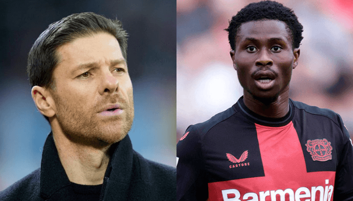 Xabi Alonso and Nathan Tella