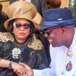 Governor Siminalayi Fubara exchanging pleasantries with former Nigerian first Lady, Patience Jonathan