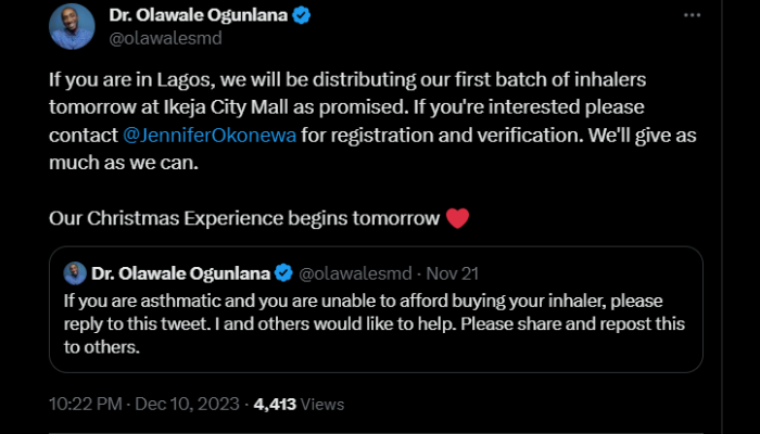 Free inhalers in Lagos