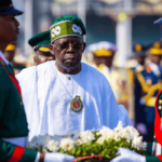 President Bola Tinubu at the funeral of the fallen soldiers
