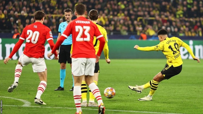 Sancho inspires Dortmund to Champions League quarterfinals