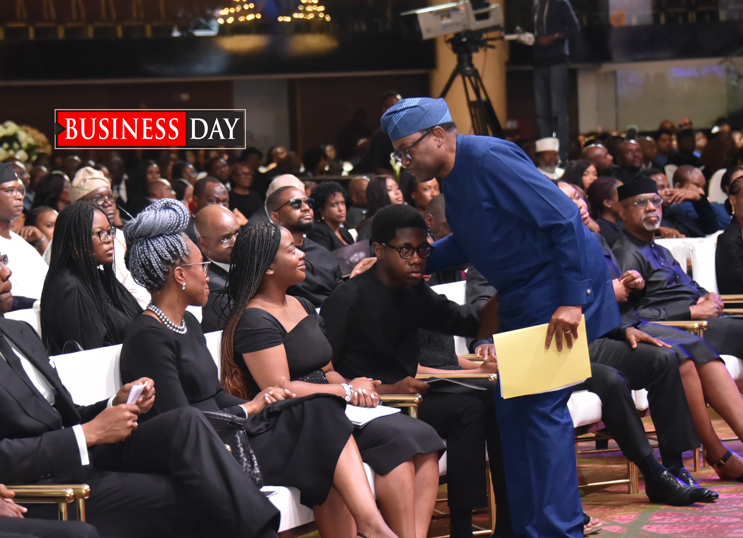 AkinwumiAdesina (r), president of the African Development Bank Group, with Late HerbertWigwe children.