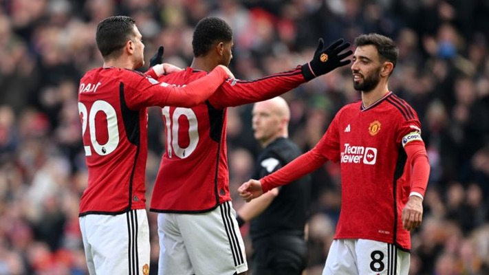 Rashford, Fernandes on target as Manchester United down Everton 2-0