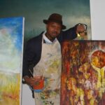 Lanre Olagoke in his London, UK studio. (1)
