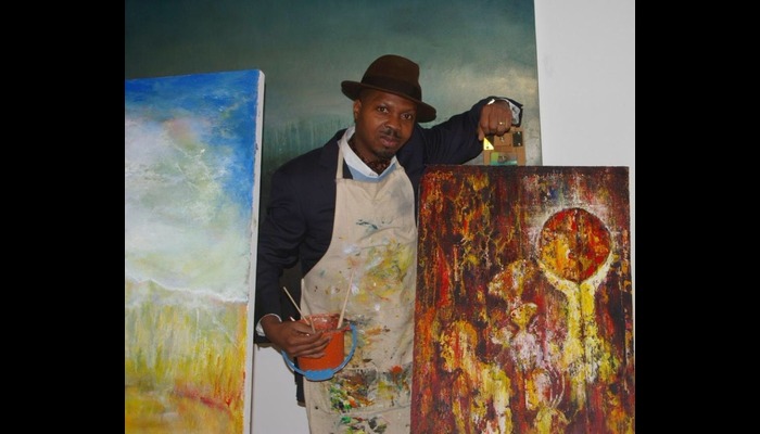Lanre Olagoke in his London, UK studio. (1)