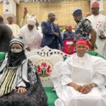 Sanusi Lamido Sanusi, the 16th Emir of Kano, and Governor Abba Kabir Yusuf, at the Coronation Hall, Government House, in Kano, preparing to receive his letter of his reinstatement.