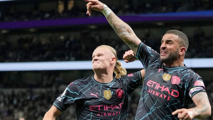 Haaland double boosts Man City's Premier League title chase